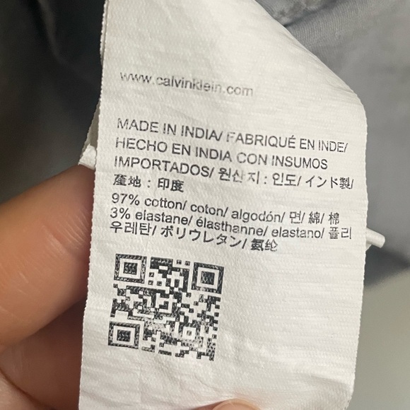 Calvin Klein Jeans Gray Long Sleeve Button Down Shirt. Pre-Owned. - Picture 11 of 13